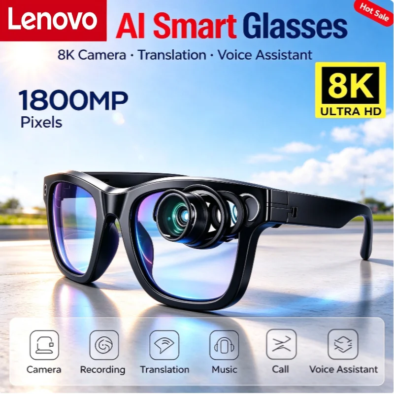 Smart Glasses Lens - Gafas Inteligentes Lenovo con IA, 8K